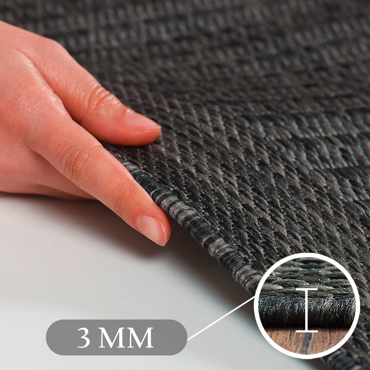 OUTDOORTEPPICH 240/340 cm GIZA Schwarz  - Schwarz, Basics, Textil (240/340cm) - Novel