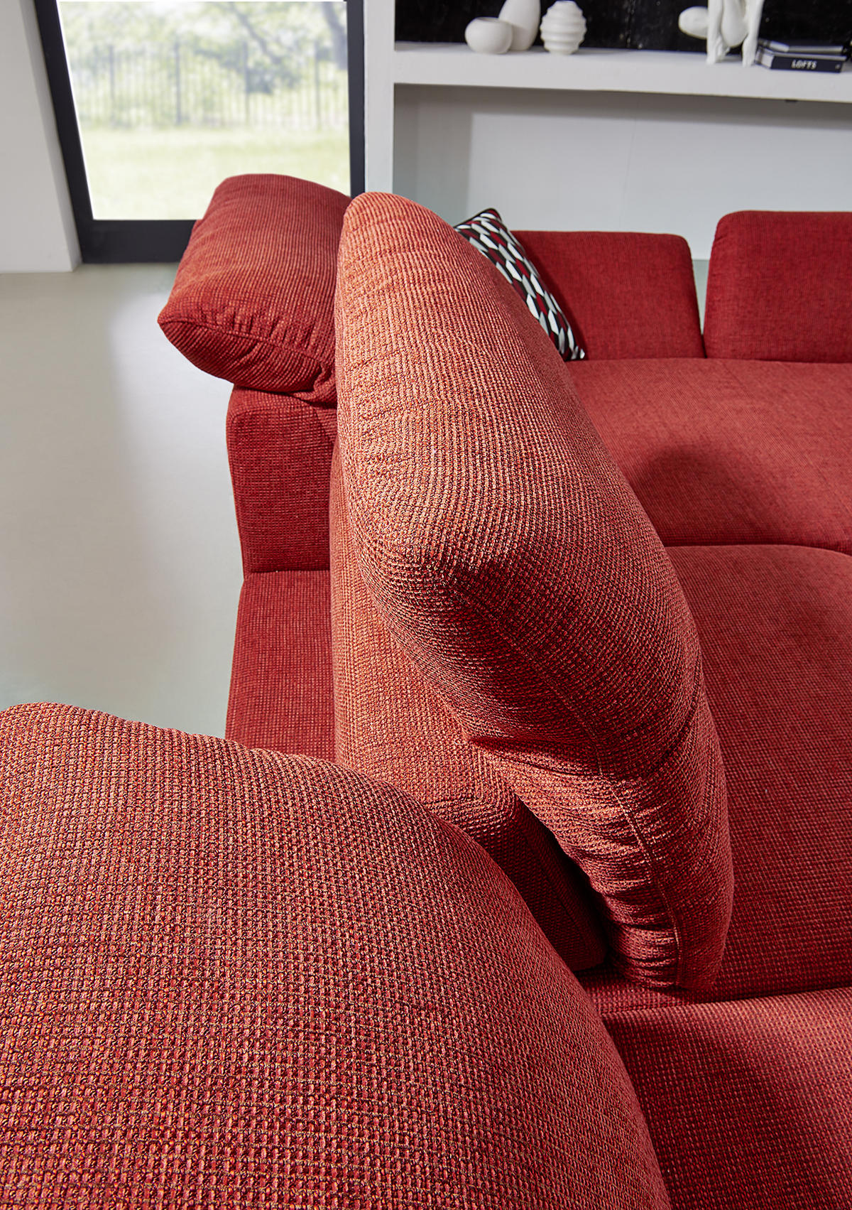 ECKSOFA in Chenille, Flachgewebe Grau  - Chromfarben/Grau, Design, Textil/Metall (200/315cm) - Chilliano
