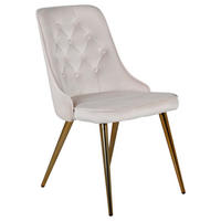 STUHL-SET  in Stahl Samt  - Beige/Messingfarben, Design, Textil/Metall (50/88.5/66cm) - Livetastic