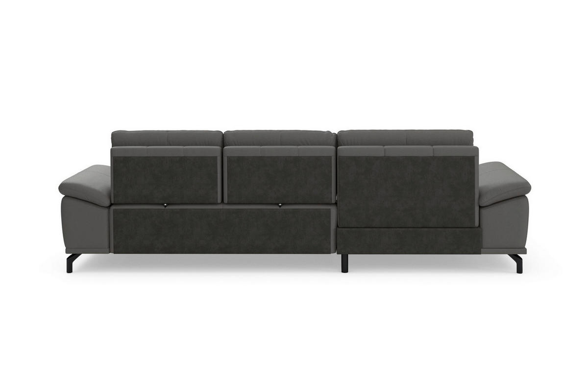 ROHOVÁ SEDAČKA, textil, koža, mokka - čierna/mokka, Basics, kov/koža (176/301cm) - Sit & More