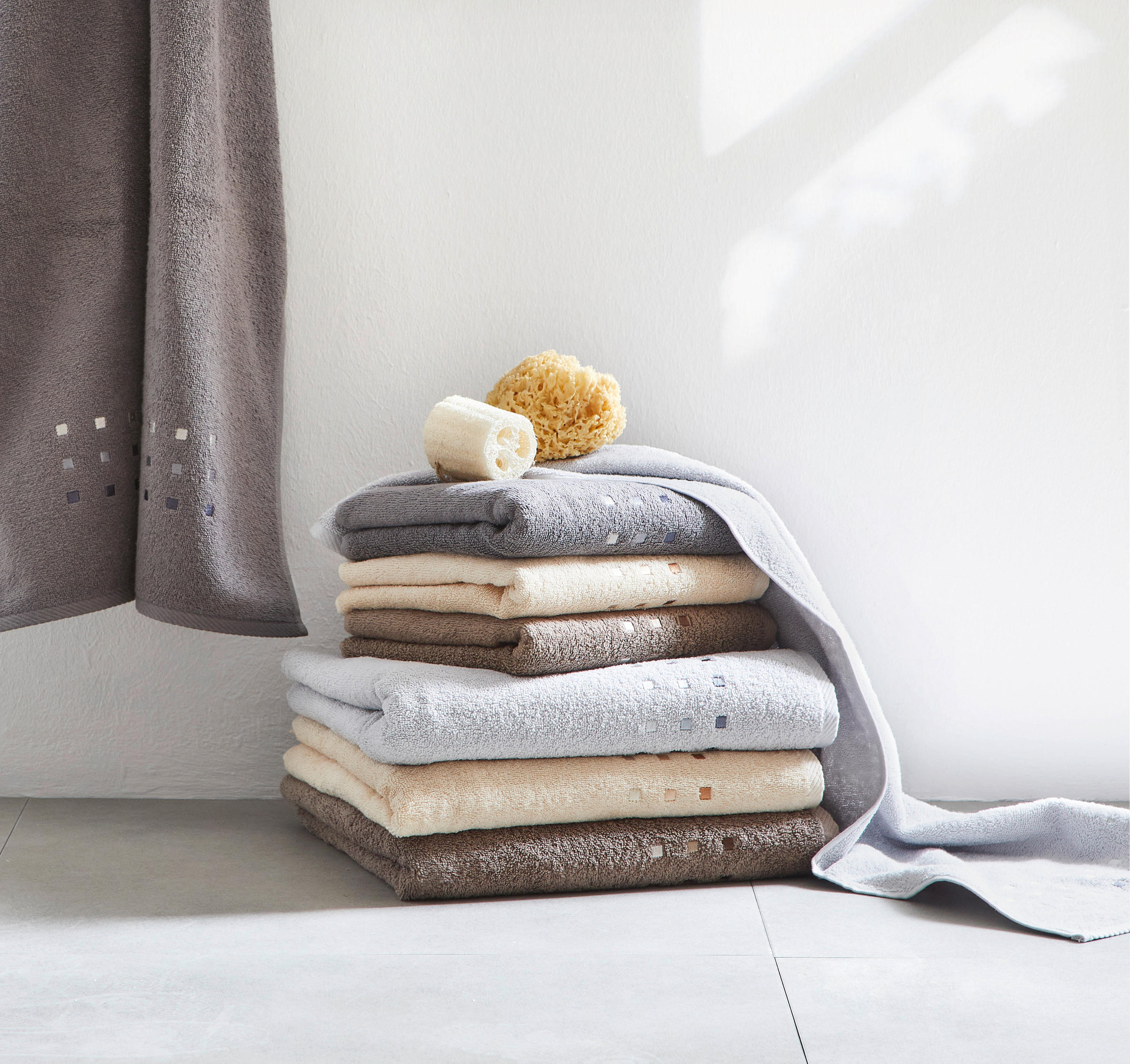 HANDTUCH Quattro Beige  - Beige, Basics, Textil (50/100cm) - Esposa