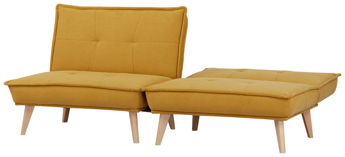 SCHLAFSOFA in Webstoff Gelb  - Gelb/Naturfarben, Design, Holz/Textil (99/84/83cm) - MID.YOU
