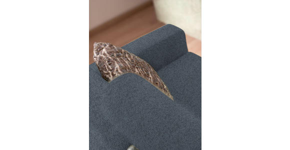 3-SITZER-SOFA in Flachgewebe Blau  - Chromfarben/Blau, Design, Textil/Metall (195/83/85cm) - Xora