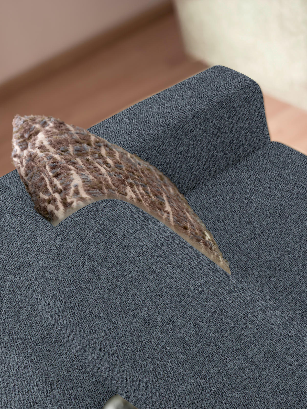 3-SITZER-SOFA Flachgewebe Blau  - Chromfarben/Blau, Design, Textil/Metall (195/83/85cm) - Xora