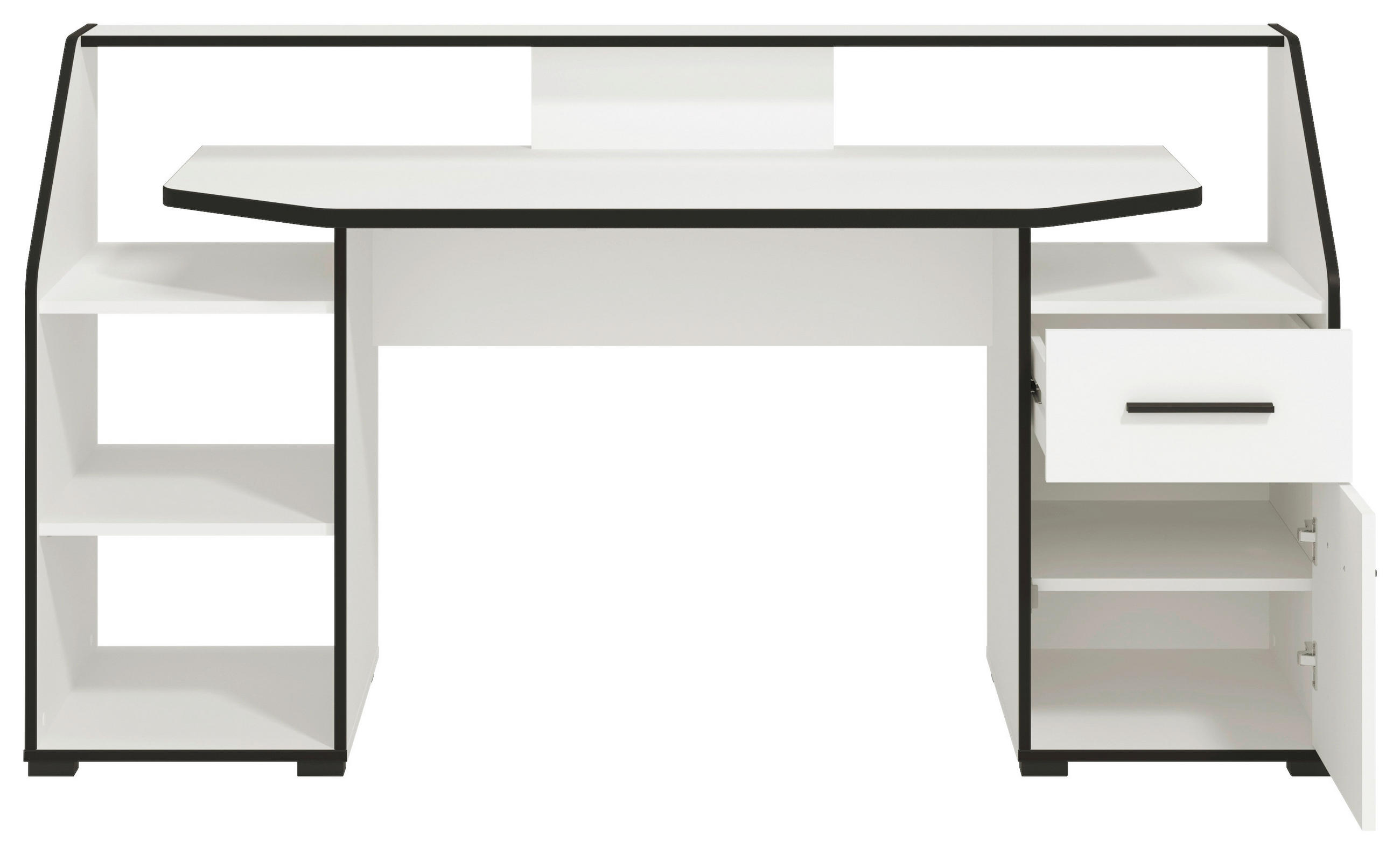 ÍRÓASZTAL 170/92,5/65 cm  - fehér, Basics, faalapú anyag (170/92,5/65cm) - Xora