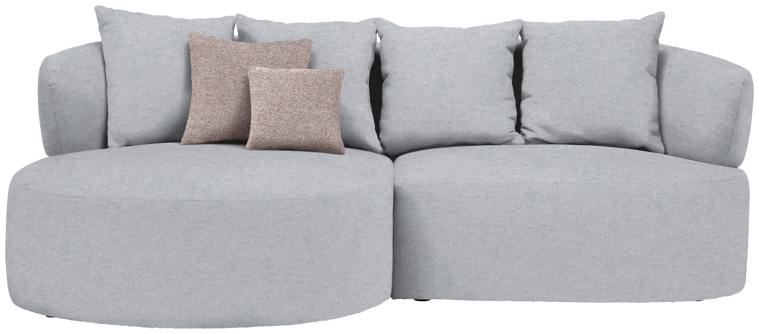 ECKSOFA in Flachgewebe Hellgrau  166/235 cm  - Hellbraun/Hellgrau, MODERN, Kunststoff/Textil (166/235cm) - Hom`in