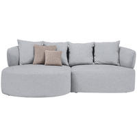 ECKSOFA in Flachgewebe Hellgrau  166/235 cm  - Hellbraun/Hellgrau, MODERN, Kunststoff/Textil (166/235cm) - Hom`in