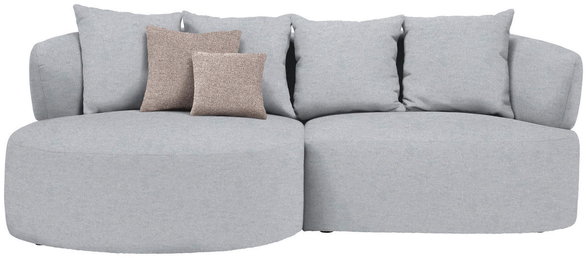 ECKSOFA in Flachgewebe Hellgrau  166/235 cm  - Hellbraun/Hellgrau, MODERN, Kunststoff/Textil (166/235cm) - Hom`in