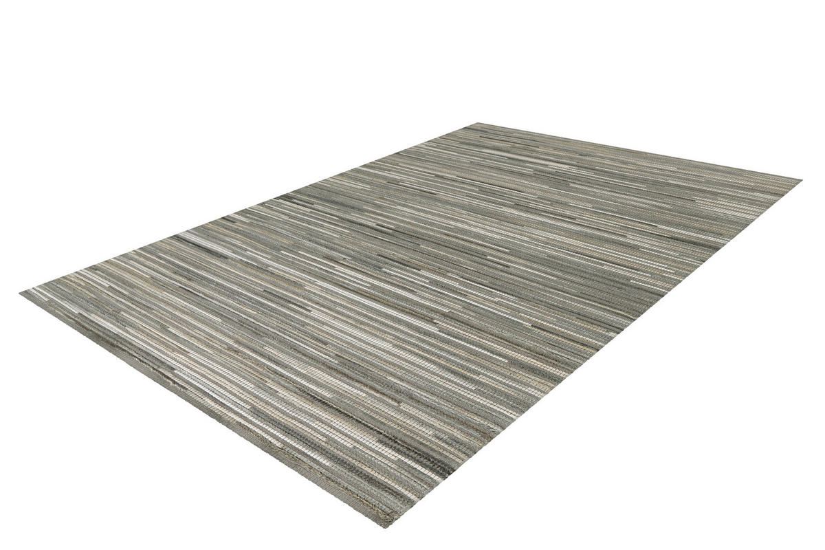 FLACHWEBETEPPICH  Wohnzimmer 170/240 cm Hellgrau rechteckig  - Hellgrau, Basics, Leder/Textil (170/240cm) - Kayoom