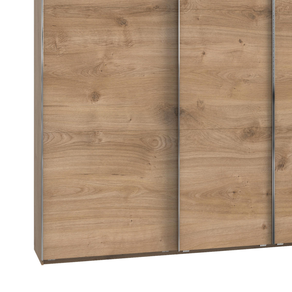 SCHWEBETÜRENSCHRANK  in Eichefarben  - Chromfarben/Eichefarben, Basics, Holzwerkstoff/Metall (350/216/65cm) - MID.YOU