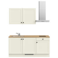 KÜCHENBLOCK 180 cm   in Weiß, Eichefarben  - Eichefarben/Schwarz, MODERN, Holzwerkstoff/Metall (180cm) - Nobilia