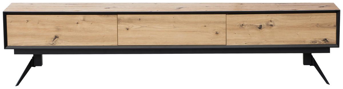LOWBOARD  200/45,5/40 cm  - Eichefarben/Schwarz, Design, Holzwerkstoff/Metall (200/45,5/40cm) - MID.YOU
