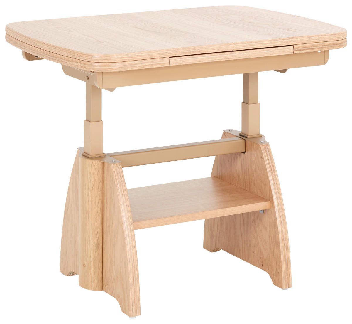 COUCHTISCH in Metall, Holzwerkstoff 90-130,5/65/56-75 cm  - Eichefarben, KONVENTIONELL, Holzwerkstoff/Metall (90-130,5/65/56-75cm) - Venda