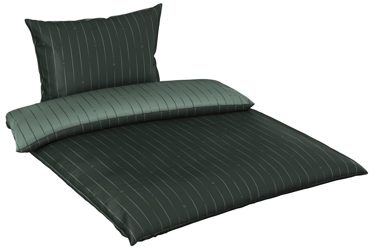 POSTELJINA SA DVA LICA STRIPES DK 140/200 cm saten zelena  - zelena, Osnovno, tekstil (140/200cm) - Dieter Knoll