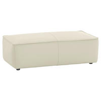 HOCKER in Leder Weiss  - Weiss/Schwarz, Modern, Leder/Kunststoff (120/39/60cm) - W.Schillig