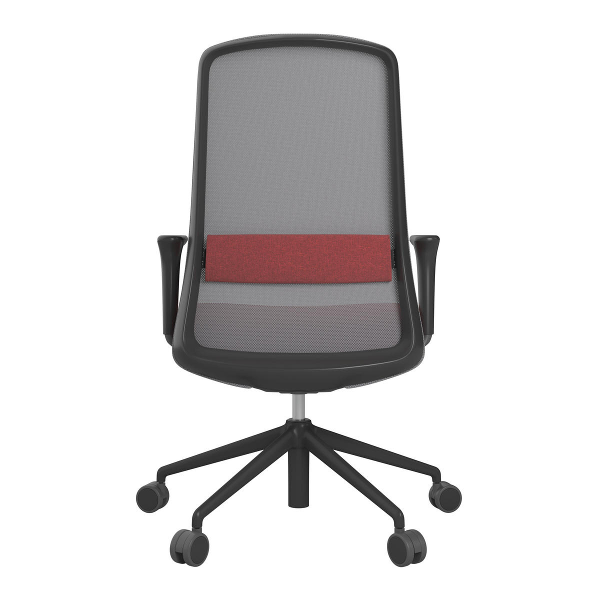 DREHSTUHL Grau, Rot, Schwarz  - Rot/Schwarz, MODERN, Kunststoff/Textil (70/103-115/70cm)