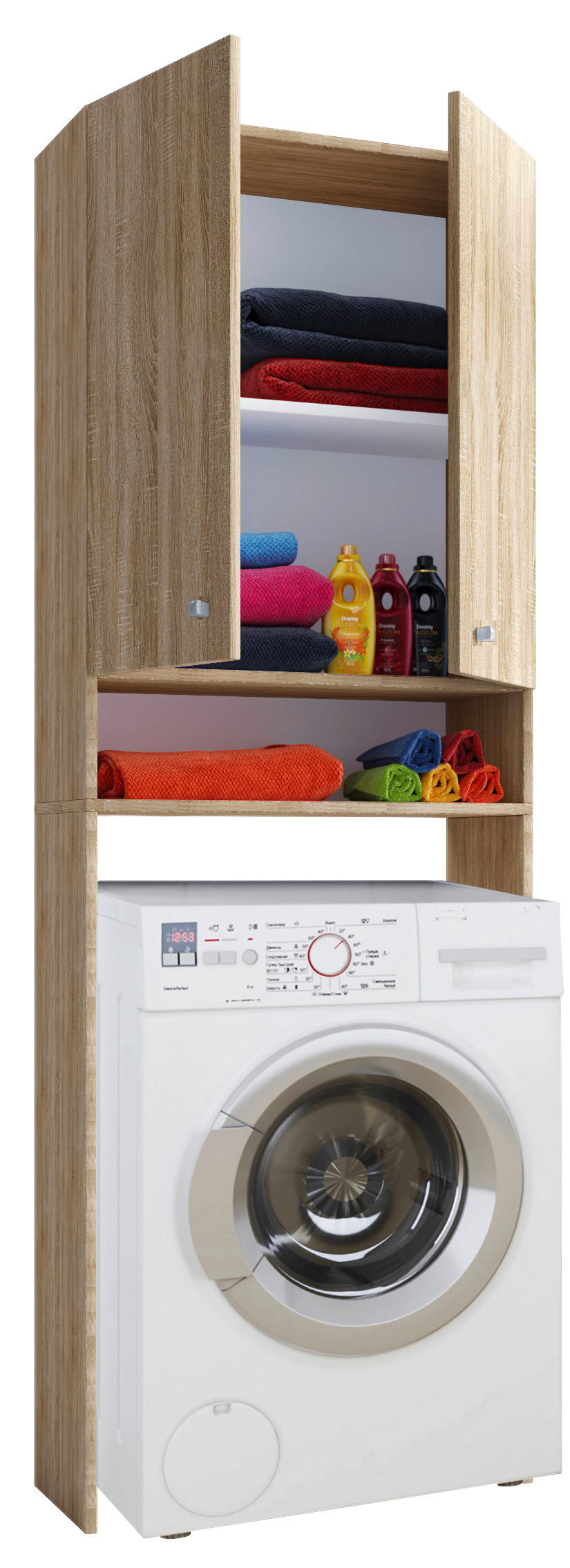 WASCHMASCHINENSCHRANK 64/182/27 cm  in Sonoma Eiche  - Sonoma Eiche, Basics, Holzwerkstoff/Kunststoff (64/182/27cm) - MID.YOU