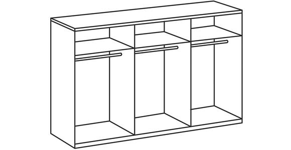 SCHWEBETÜRENSCHRANK  in Grau, Weiß, Hellgrau  - Hellgrau/Weiß, MODERN, Glas/Holzwerkstoff (270/210/65cm) - Xora