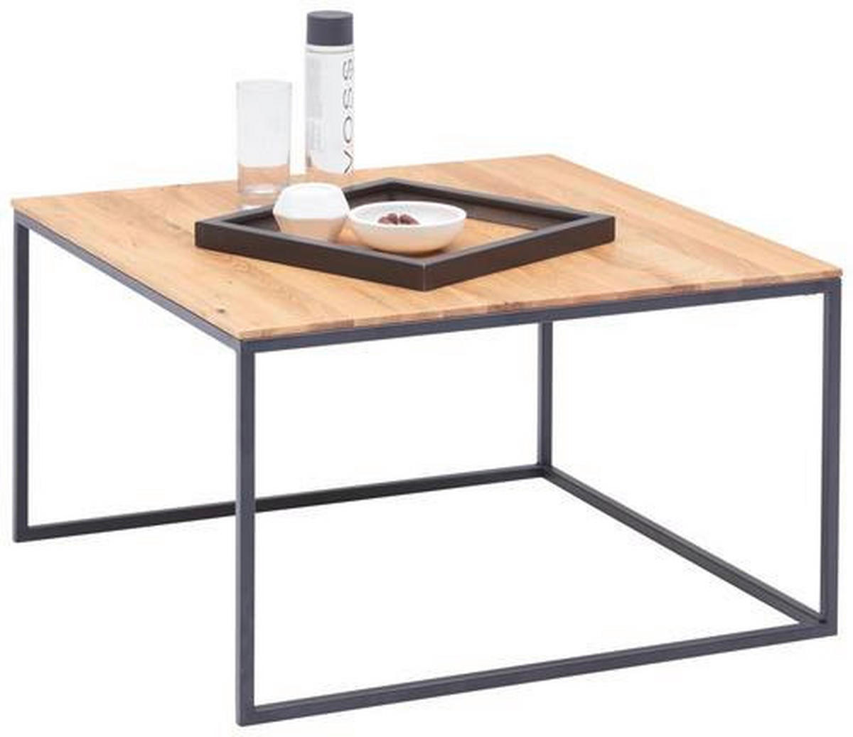 COUCHTISCH in Holz, Metall 70/70/42 cm  - Buchefarben/Schwarz, Design, Holz/Metall (70/70/42cm) - Johann Jakob