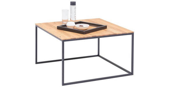 COUCHTISCH in Holz, Metall 70/70/42 cm - Buchefarben/Schwarz, Design, Holz/Metall (70/70/42cm) - Johann Jakob