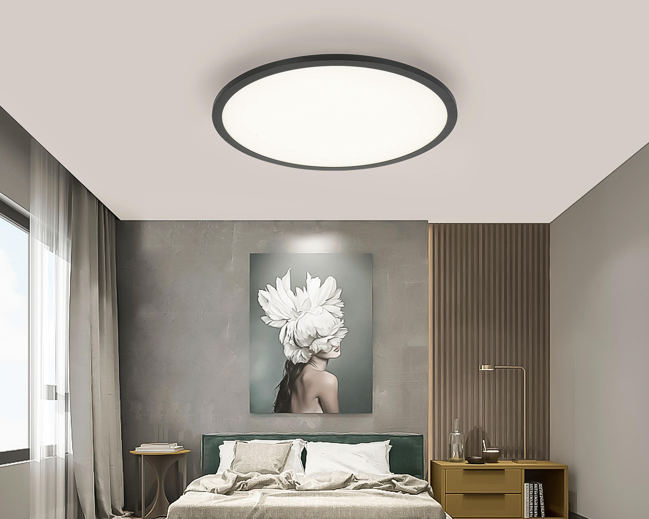 LED PANEL,  - černá, Basics, kov/plast (45cm) - Novel