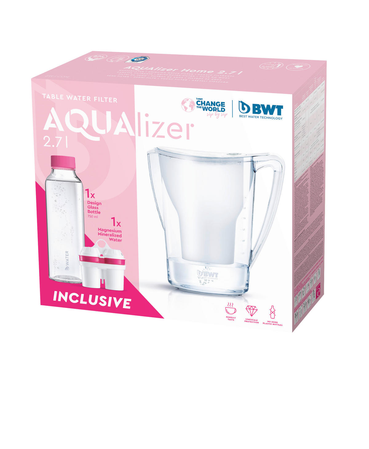 TISCHWASSERFILTER AQUALIZER HOME 626883 Weiß, Transparent  - Transparent/Weiß, Basics, Kunststoff (11,3/27,8/25,2cm) - BWT