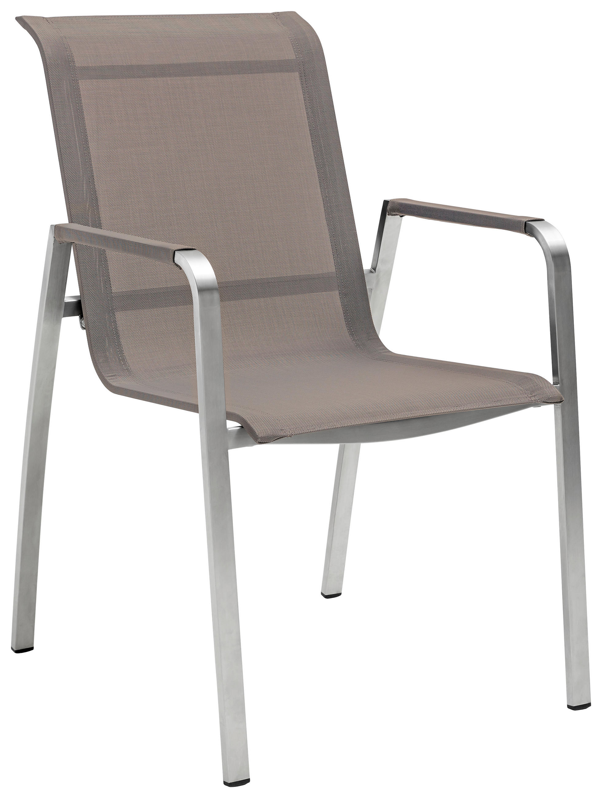 STAPELSESSEL Edelstahl Silberfarben, Taupe  - Taupe/Edelstahlfarben, Design, Textil/Metall (56/91/65,50cm) - Amatio