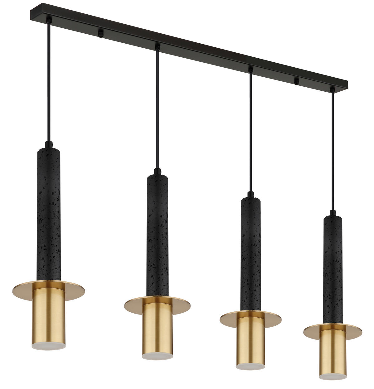 HÄNGELEUCHTE Shanna 87/12/130 cm  - Messingfarben/Schwarz, Design, Kunststoff/Stein (87/12/130cm) - Globo