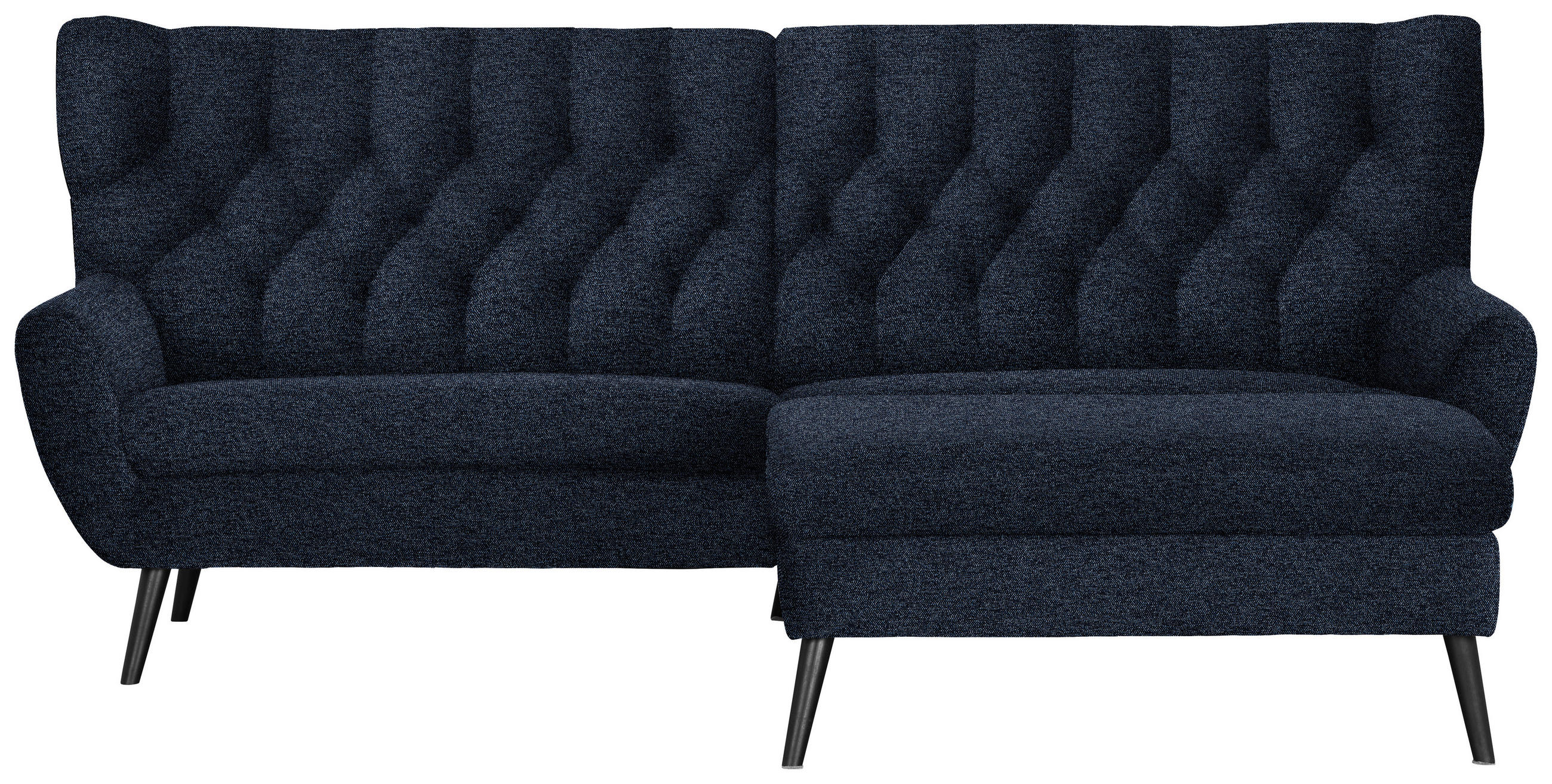 ECKSOFA Webstoff Dunkelblau  - Schwarz/Dunkelblau, Design, Holz/Textil (237/165cm) - Stylife