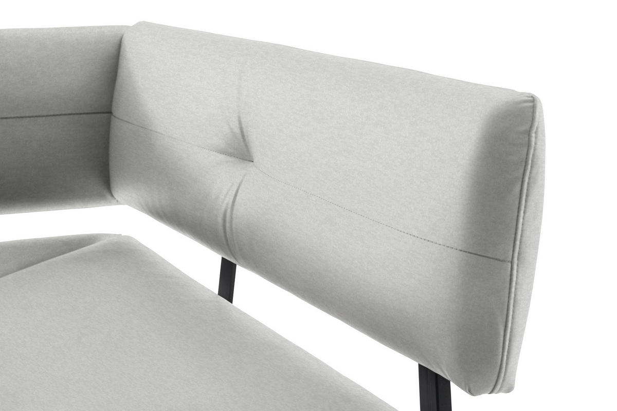 ECKBANK 180/140 cm  in Creme, Schwarz  - Creme/Schwarz, MODERN, Textil/Metall (180/140cm) - Cantus