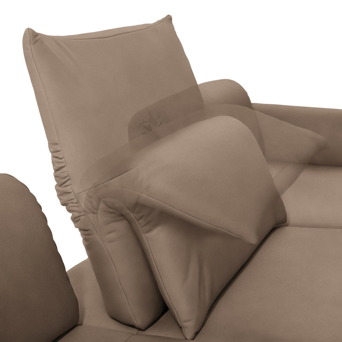 ECKSOFA in Echtleder Hellbraun  308/173 cm  - Hellbraun/Anthrazit, Design, Leder/Metall (308/173cm) - Joop!
