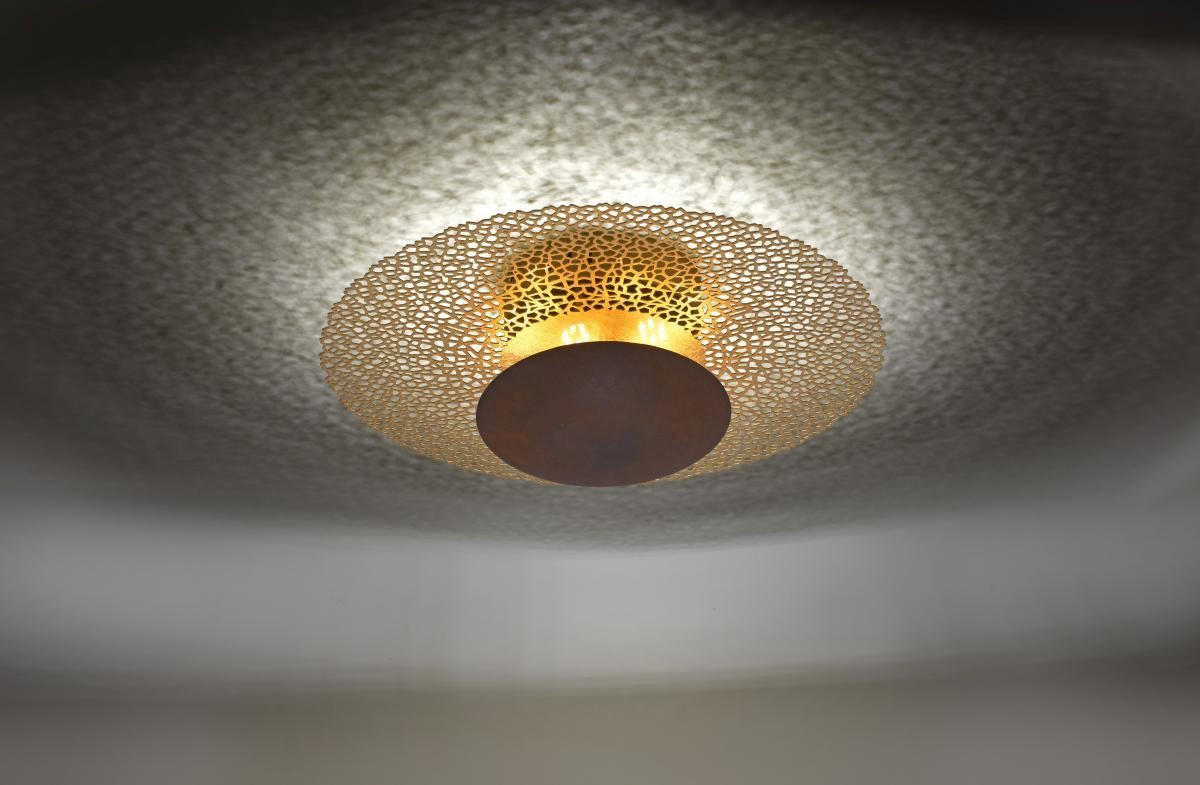 LED-DECKENLEUCHTE 45/45/16 cm   - Rostfarben, Design, Metall (45/45/16cm) - Paul Neuhaus
