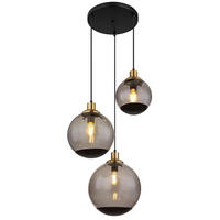 HÄNGELEUCHTE 51/120 cm   - Messingfarben/Schwarz, Design, Glas/Kunststoff (51/120cm) - Globo