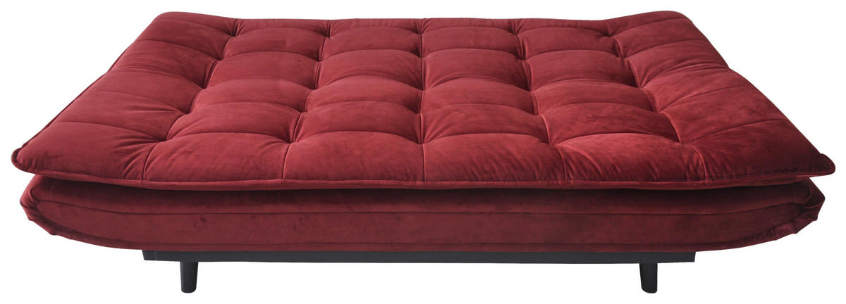 ZOFA S POSTELJNO FUNKCIJO,  bordo kovina, tekstil  - črna/bordo, Design, kovina/tekstil (194/90/100cm) - Ti'me