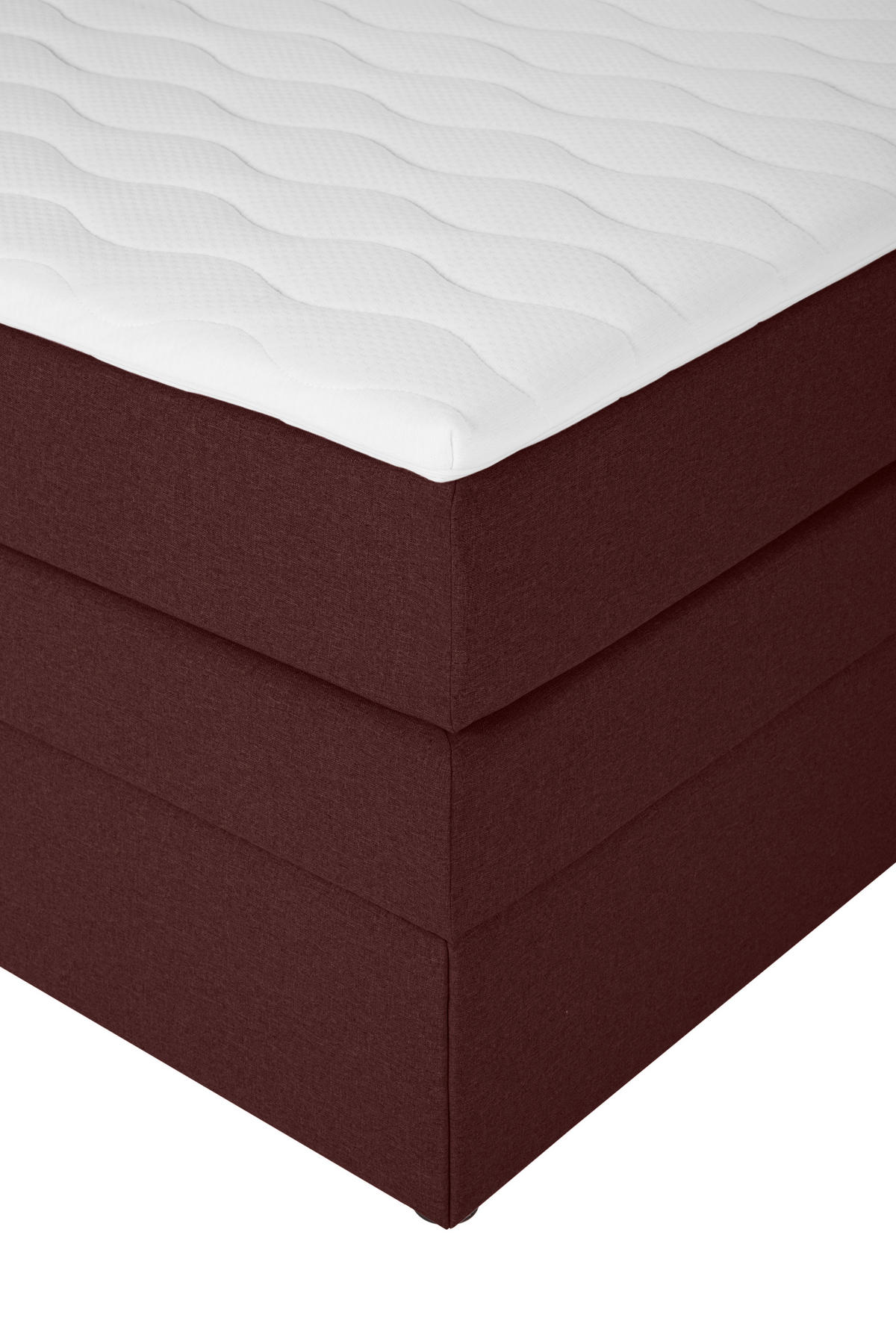 BOXSPRINGBETT 90/200 cm  in Dunkelrot  - Schwarz/Dunkelrot, Design, Kunststoff/Textil (90/200cm) - Welnova
