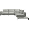 ECKSOFA  in Leinwand Hellgrau  318/271 cm  - Hellgrau/Schwarz, Design, Textil/Metall (318/271cm) - Belluti
