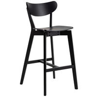 BARHOCKER Schwarz Eiche furniert  - Schwarz, Trend, Holz (45/105/49cm) - MID.YOU