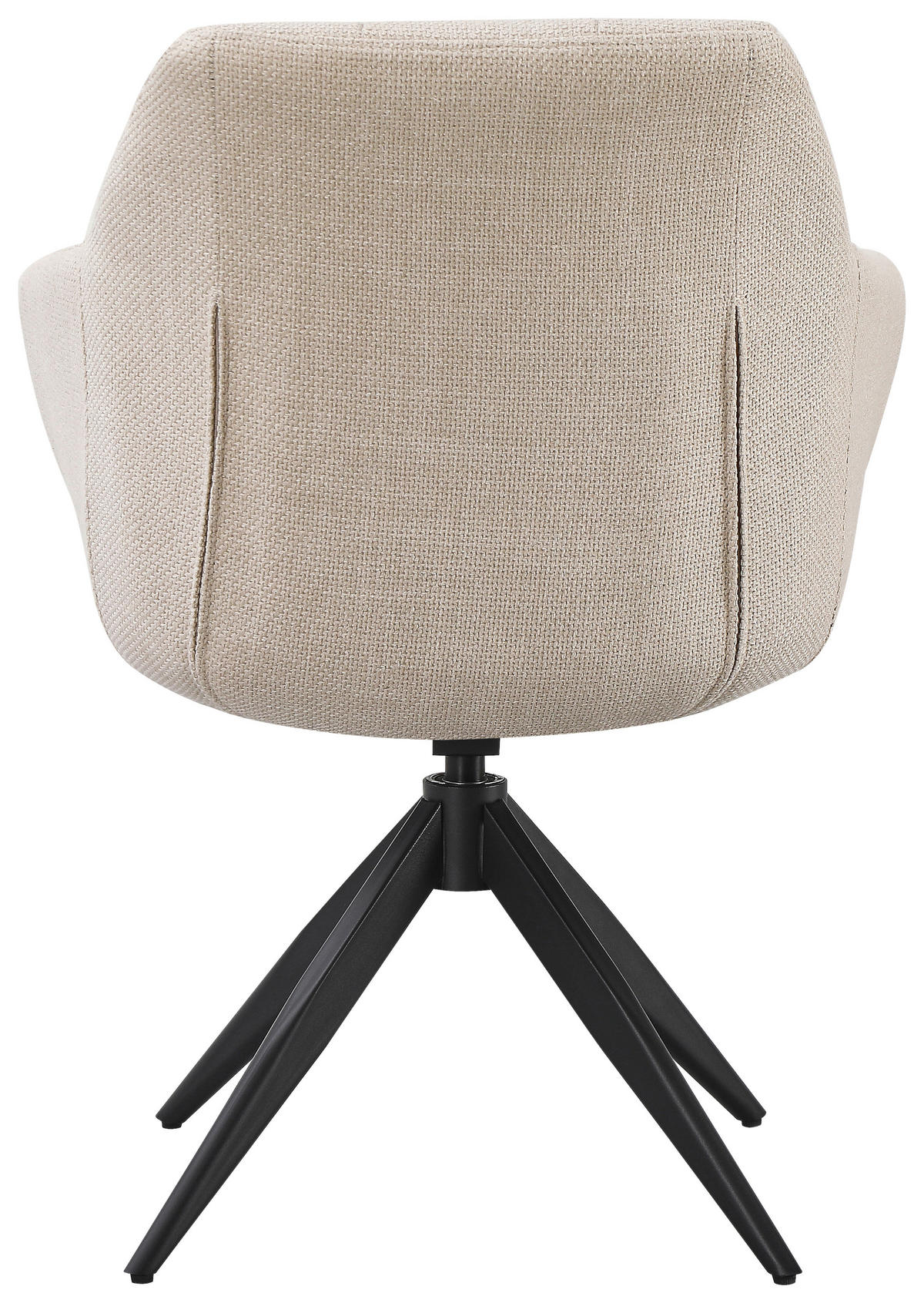 ARMLEHNSTUHL  Sitzfläche 360° drehbar, automatische Rückholfunktion Webstoff  Schwarz, Beige  - Beige/Schwarz, Design, Textil/Metall (63/83/61cm) - Novel
