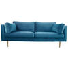 2-SITZER-SOFA in Blau  - Blau/Goldfarben, Design, Textil/Metall (203/84/90cm) - Livetastic
