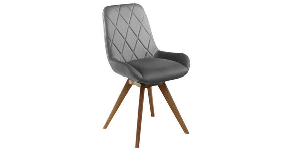 STUHL  Stoffauswahl, Typenauswahl Lederlook (vegan)  - Eichefarben/Grau, KONVENTIONELL, Holz/Textil (58/87/64,5cm) - Linea Natura