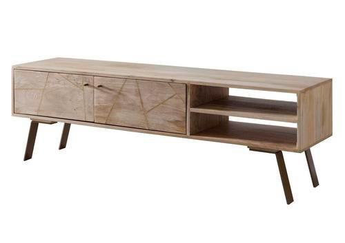 LOWBOARD in 145/47/35 cm - Goldfarben/Braun, Design, Holz/Metall (145/47/35cm) - MID.YOU