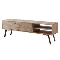 LOWBOARD  in 145/47/35 cm  - Goldfarben/Braun, Design, Holz/Metall (145/47/35cm) - MID.YOU