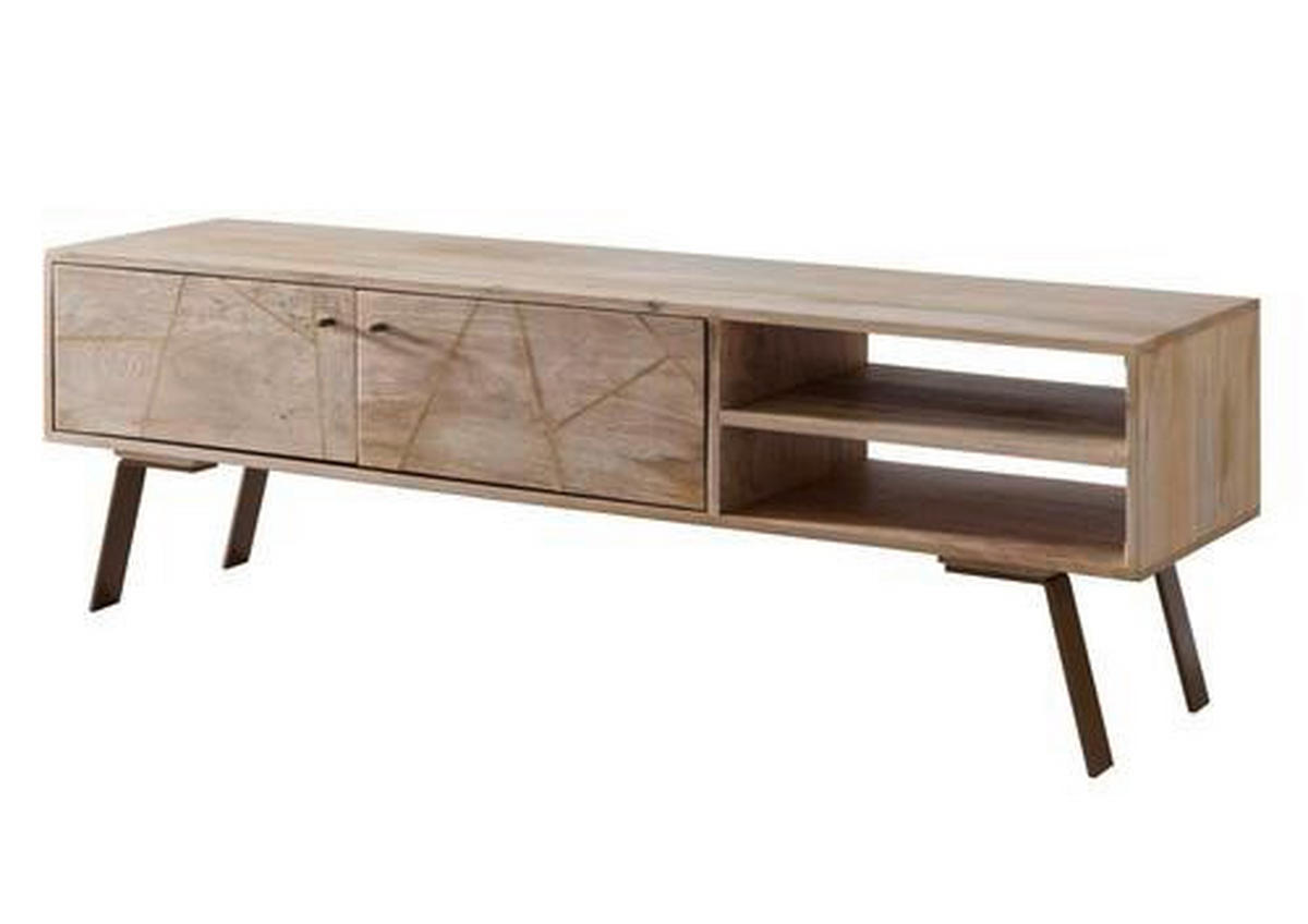 LOWBOARD  in 145/47/35 cm  - Goldfarben/Braun, Design, Holz/Metall (145/47/35cm) - MID.YOU