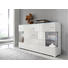 SIDEBOARD Hochglanz, melaminharzbeschichtet Weiß - Silberfarben/Weiß, Design, Glas/Holz (150/91/37cm) - Carryhome