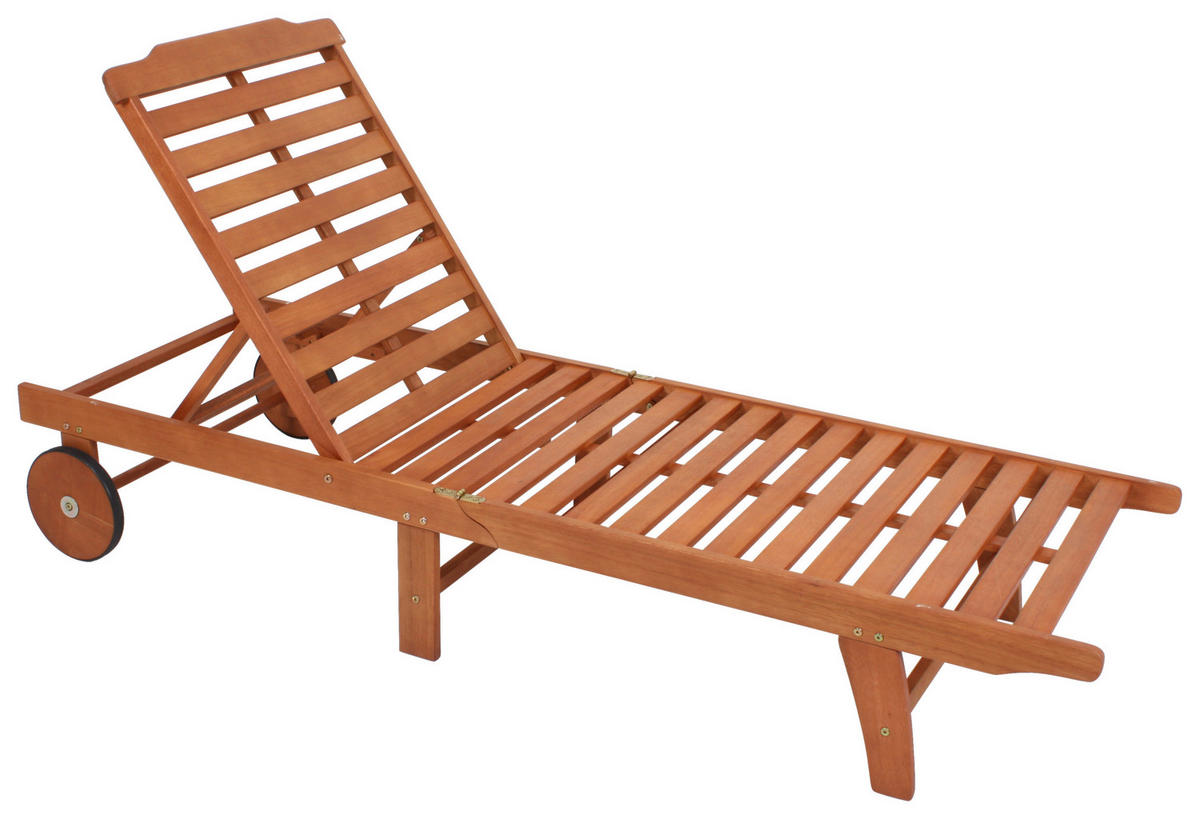 SONNENLIEGE 63/30/197 cm Eukalyptusholz  - Braun, MODERN, Holz (63/30/197cm) - Gardenson