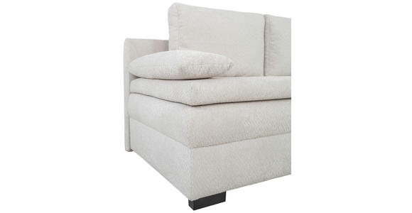 SCHLAFSOFA Struktur Beige Rückenkissen, Armlehnenkissen, Bettkasten, Schlaffunktion, Rücken echt  - Beige/Schwarz, KONVENTIONELL, Kunststoff/Textil (195/93/83cm) - Carryhome