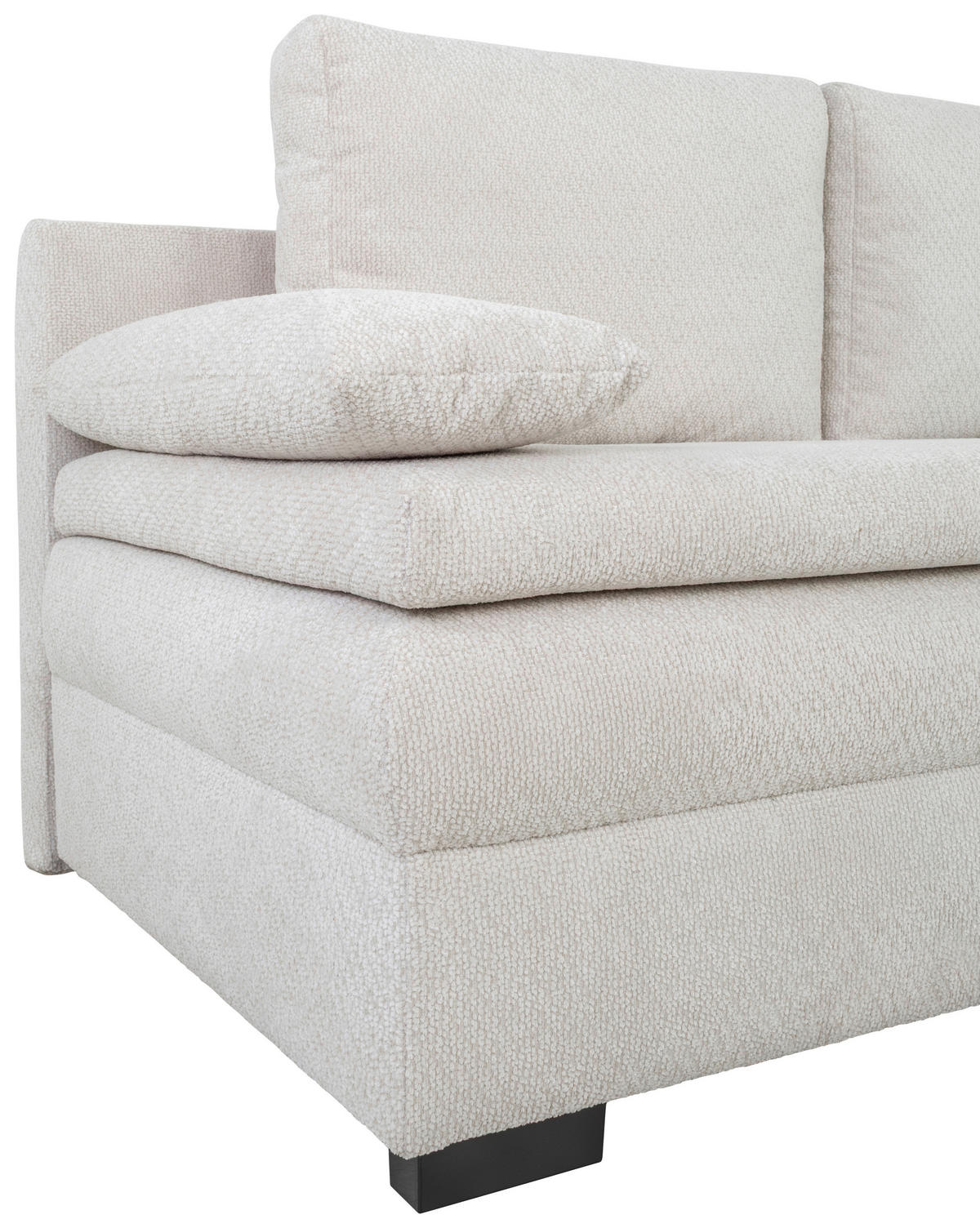 SCHLAFSOFA  mit Liegefunktion, Schlafen auf Sitzhöhe, Rücken echt Struktur Beige  - Beige/Schwarz, KONVENTIONELL, Kunststoff/Textil (195/93/83cm) - Carryhome