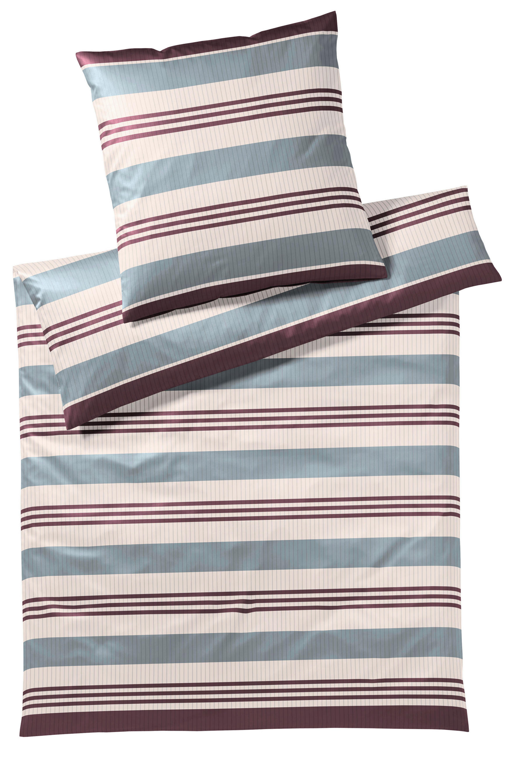 BETTWÄSCHE 135/200 cm Covered Comfort Makosatin  - Weinrot/Grau, Basics, Textil (135/200cm) - Yes for bed
