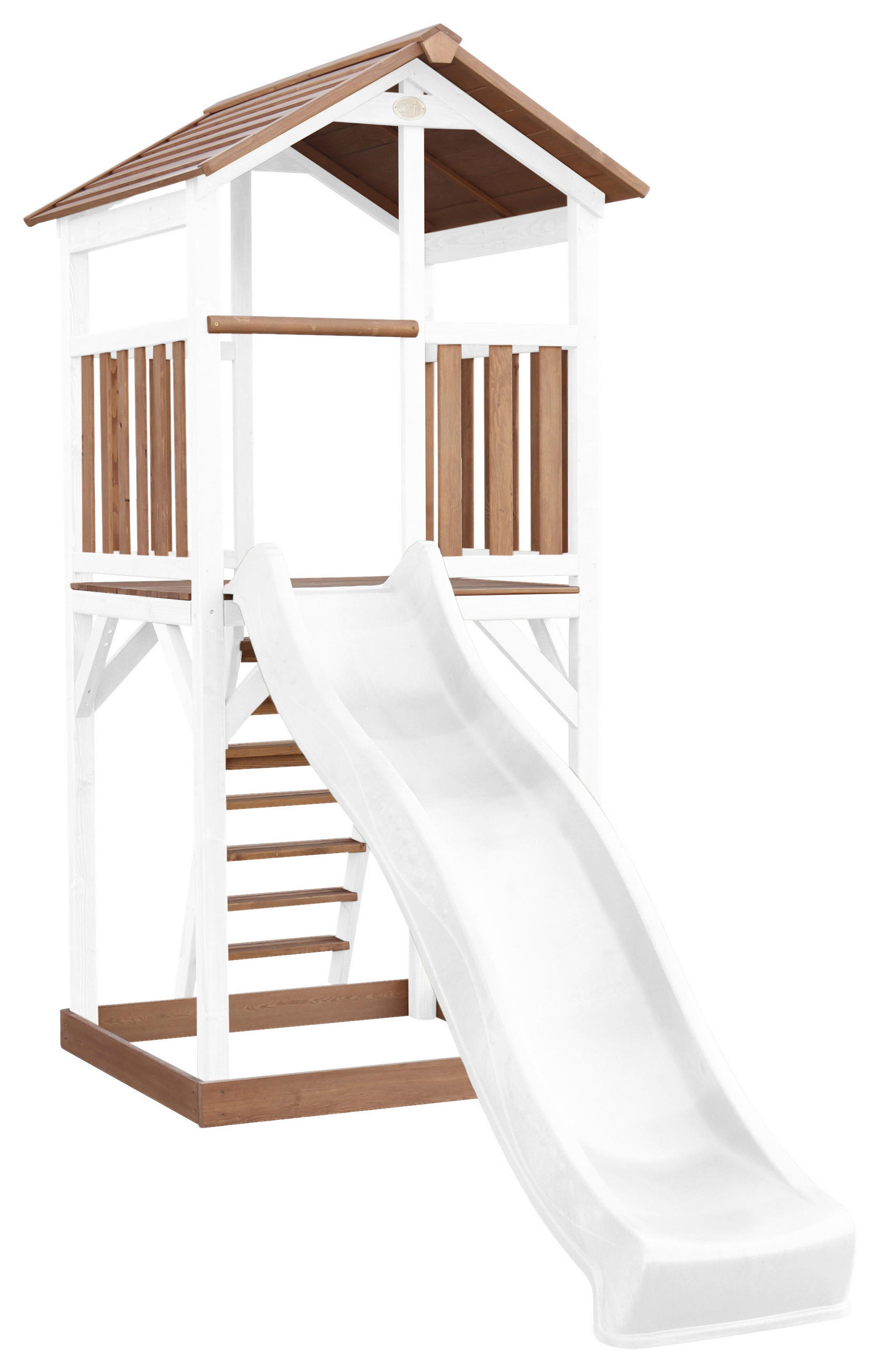 SPIELTURM 111,2/241,9/349 cm  - Weiss/Braun, Konventionell, Holz/Kunststoff (111,2/241,9/349cm)