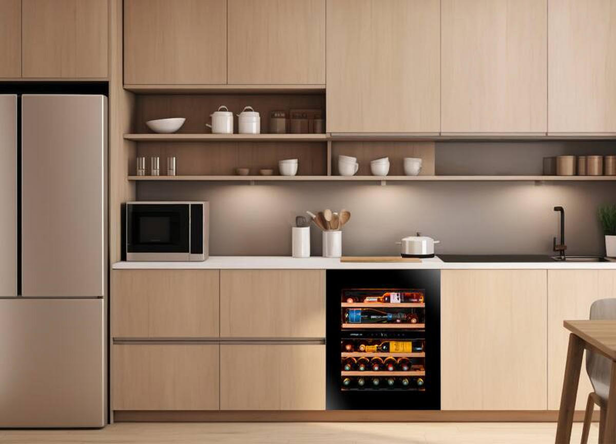 WEINKÜHLSCHRANK AVI72PLATINUM  - Schwarz, Basics, Glas/Holz (59,0/71,5/56,5cm)